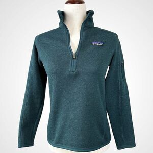 Patagonia Womens Better Sweater Fleece 1/4 Zip Pullover Size XS Dark Green